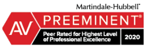 Martindale-Hubbell | AV Preeminent | Peer Rated for Highest Level of Professional Excellence | 2020